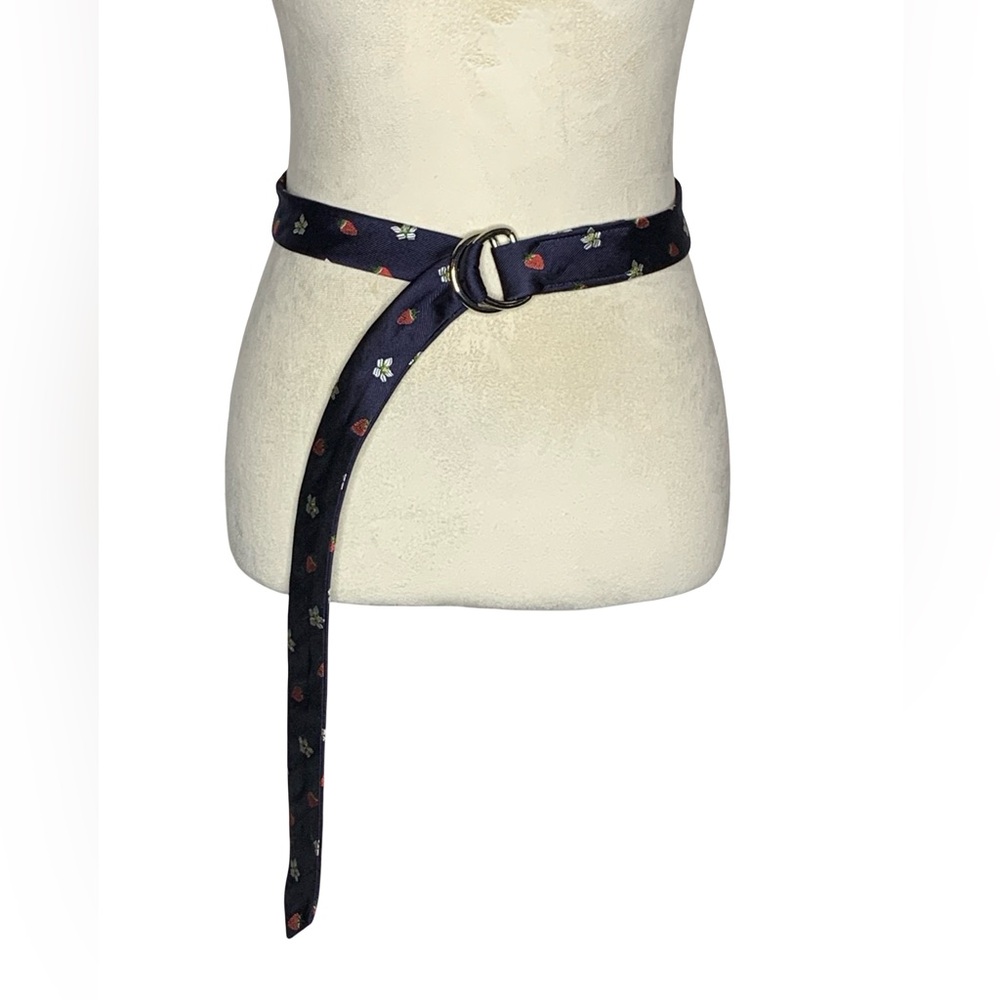 J.Crew Silk Strawberry Floral D-Ring Belt